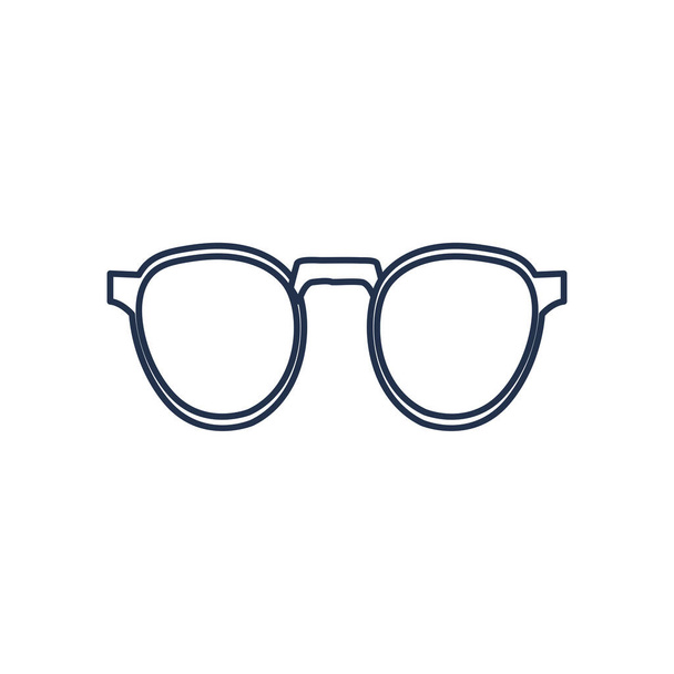 大きなレンズと白い背景のラインスタイルのメガネ - ベクター画像