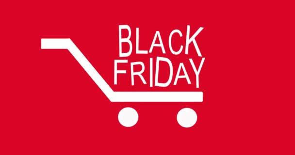 Black Friday white signboard on red background. Animation for promotional video - Footage, Video