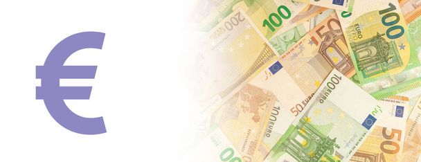 wysokiej jakości tekstura panoramy banknotów euro - Zdjęcie, obraz