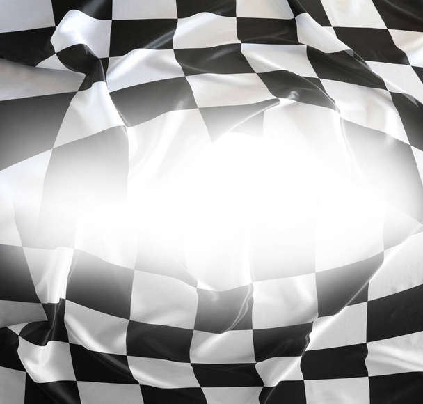 Drapeau de course noir et blanc à carreaux - Photo, image