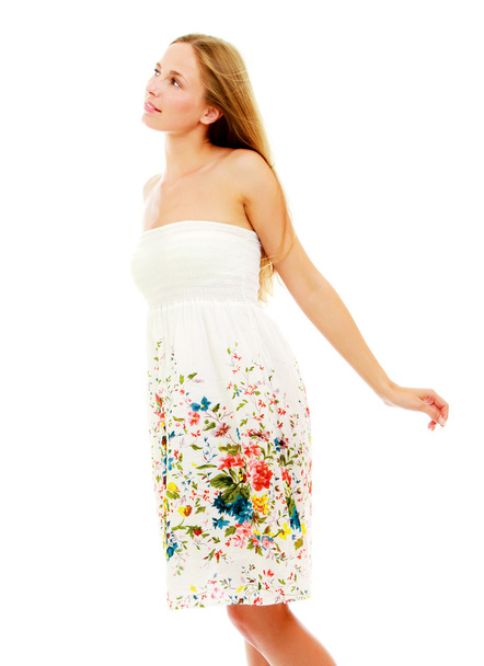 Girl wearing a nice summer dress - Fotó, kép