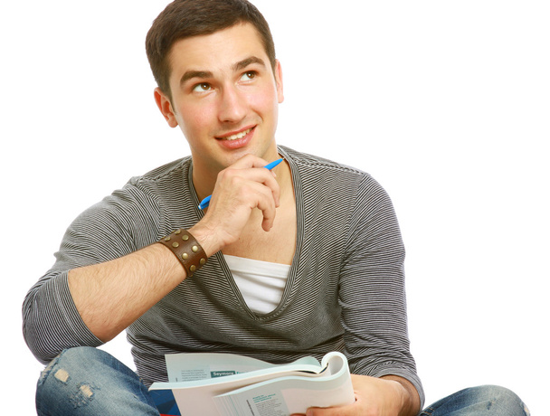 College guy studying - Фото, изображение