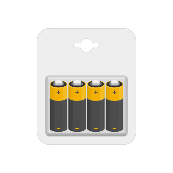 Mockup of blank package batteries. - Vector, Image