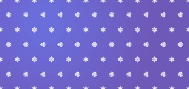 Lo schema di Capodanno. Fiocchi di neve bianchi si trovano su una pendenza blu. Concetto minimalista. Contenuto per il progettista. - Foto, immagini