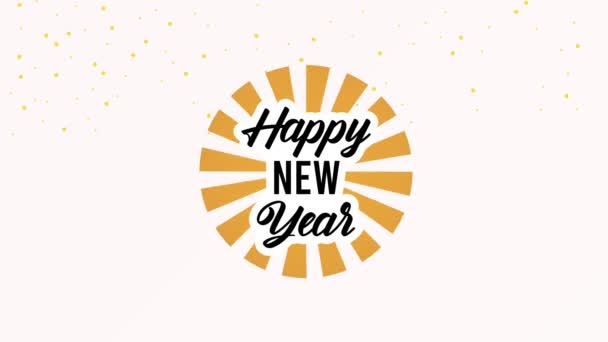 happy new year lettering card circular frame - Footage, Video