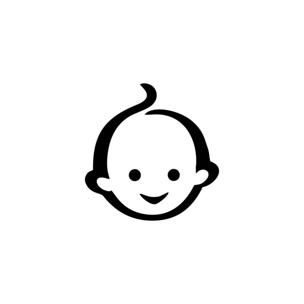 Baby Gesicht Symbol oder Logo isoliert Zeichen Symbol Vektor Illustration - qualitativ hochwertige schwarze Stil Vektor Symbole  - Vektor, Bild