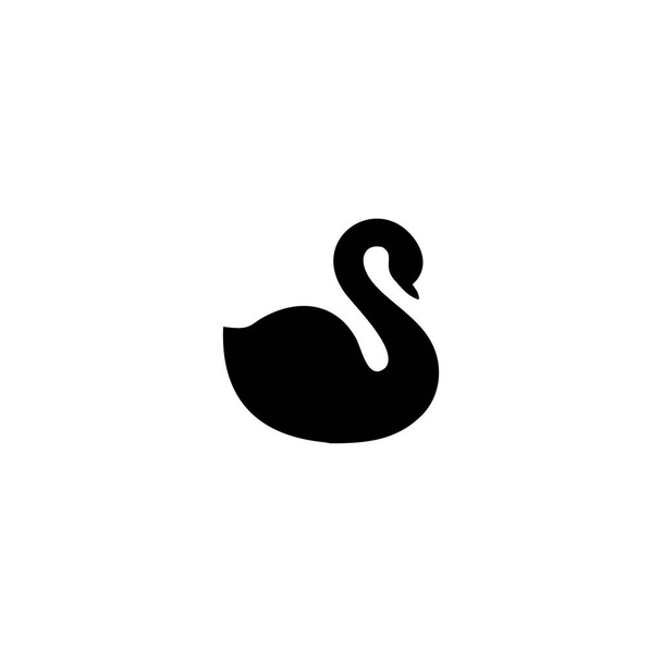 ícone cisne preto ou logotipo isolado símbolo símbolo vetor ilustração - ícones de vetor de estilo preto de alta qualidade  - Vetor, Imagem