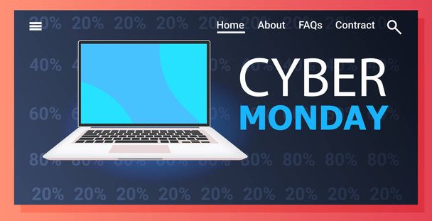 cyber monday online sale poster advertising flyer holiday shopping promotion banner discount concept - ベクター画像