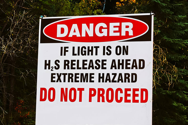 A Danger H2S Ne pas procéder signe - Photo, image