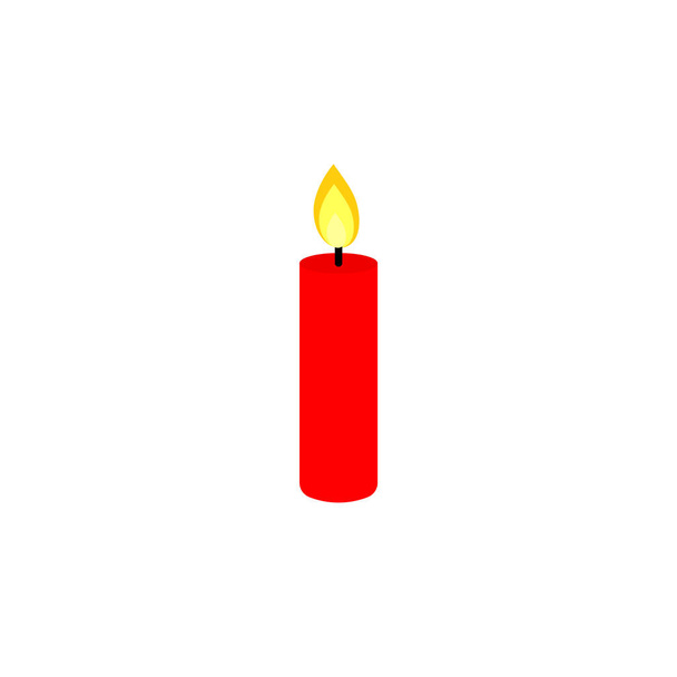 Christmas candle icon, Xmas isolated symbol, flat graphic design template, vector art illustration - Vector, Image