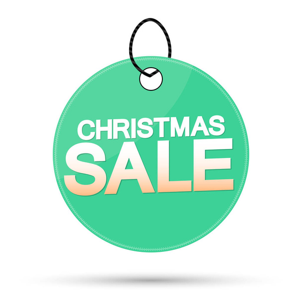 Christmas Sale, offer banner design template, discount tag, vector illustration - Vektör, Görsel
