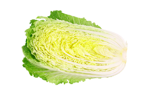 fresh chinese cabbage on a white background, delicious, natural - Photo, Image