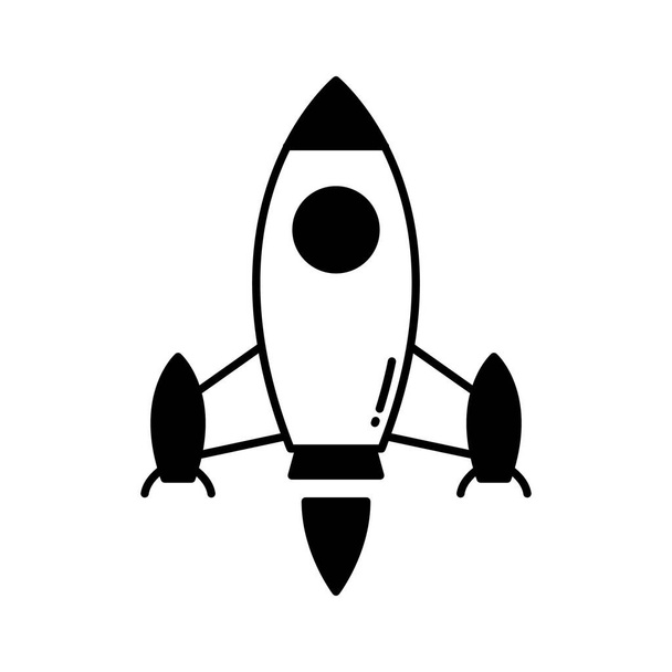 Rocket lancering Half Glyph vector pictogram dat gemakkelijk kan wijzigen of bewerken - Vector, afbeelding