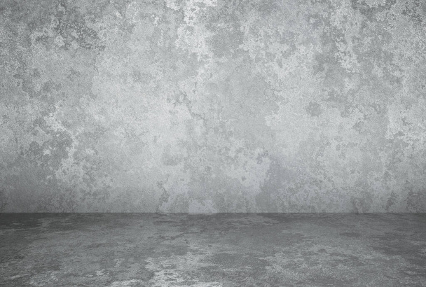 пустая комната с гипсовой стеной, серый фон - Фото, изображение