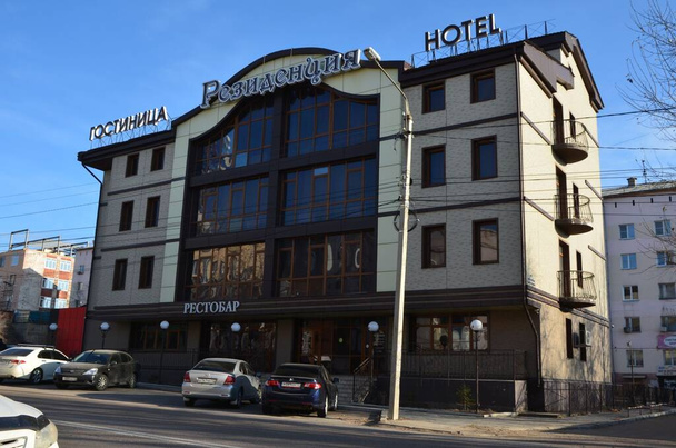 This picture shows a stylized hotel - Фото, изображение