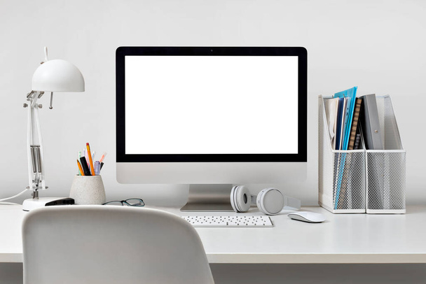 Desktop computer isolated on a white background. Desktop PC. - Zdjęcie, obraz