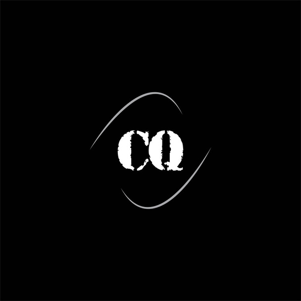 C Q kirjain logo abstrakti muotoilu musta väri tausta, cq monogrammi - Vektori, kuva