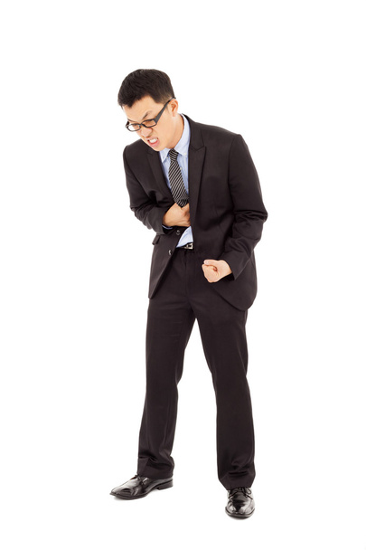 hombre de negocios con fuerte dolor de estómago
 - Foto, Imagen