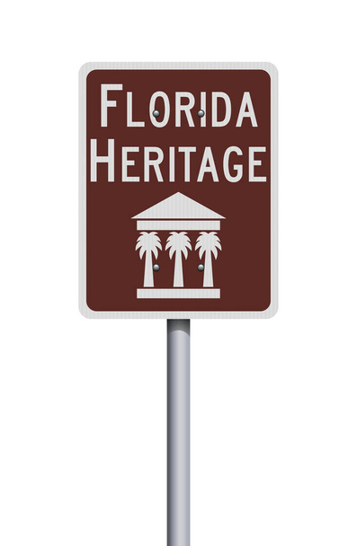 Vektorillustration des braunen Straßenschildes des Florida Heritage Trail - Vektor, Bild