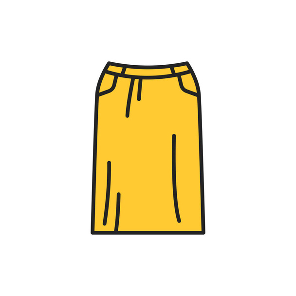 Straight skirt color line icon. Pictogram for web page, mobile app, promo. - Vektor, Bild