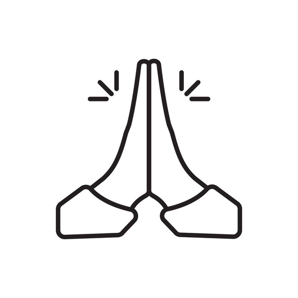 Ruce složené v modlitební čáře vektor ikon pro grafický design, logo, webové stránky, sociální média, mobilní aplikace, ui ilustrace - Vektor, obrázek
