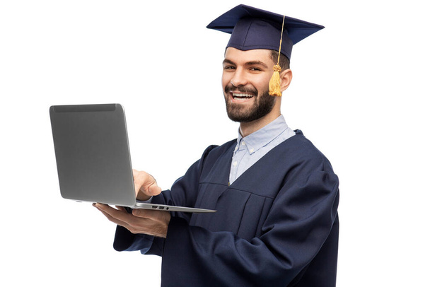 male graduate student or bachelor with laptop - Photo, Image