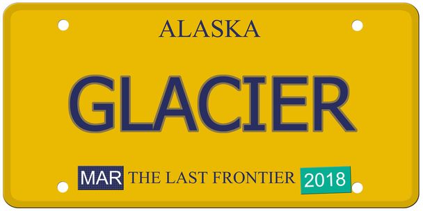 Glacier Alaska License Plate - Photo, Image