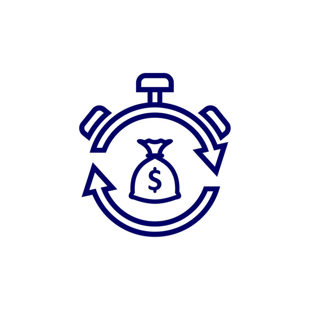 Design vektorové šablony loga Money Time, Koncept designu loga Business, Symbol ikony - Vektor, obrázek