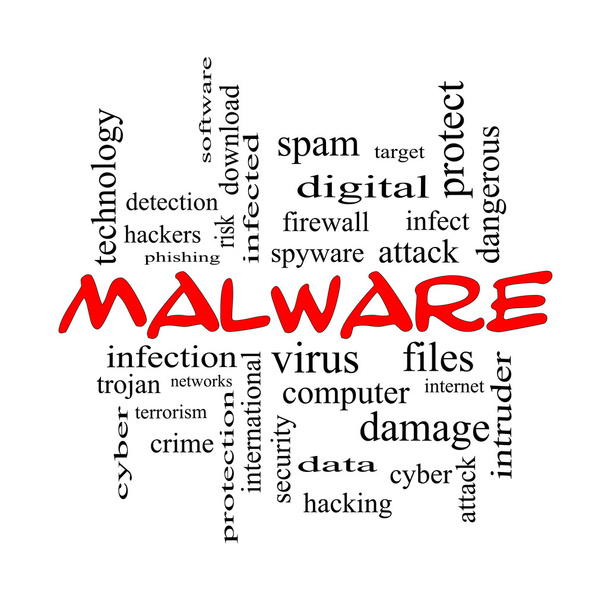 Malware szó felhő fogalmát a piros paprika - Fotó, kép