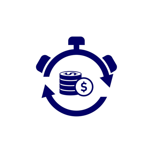 векторный шаблон логотипа Money Time, концепция дизайна логотипа Business, символ иконы - Вектор,изображение