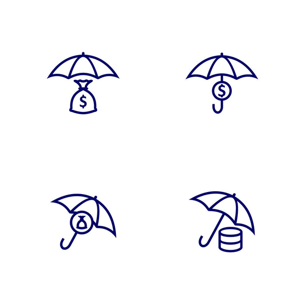 Σύνολο χρημάτων με το λογότυπο της Umbrella σχέδιο διάνυσμα πρότυπο, Business λογότυπο σχεδιασμό έννοια, εικονίδιο σύμβολο - Διάνυσμα, εικόνα