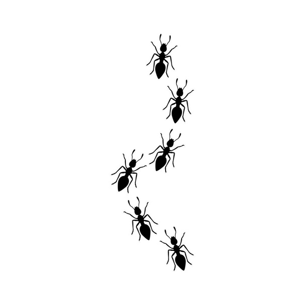 čára vektoru ikon černých mravenců. symbol pro web plochý design - Vektor, obrázek