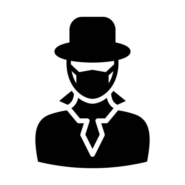 Spy Nošení masky Vektorová ikona, která může snadno upravit nebo upravit - Vektor, obrázek