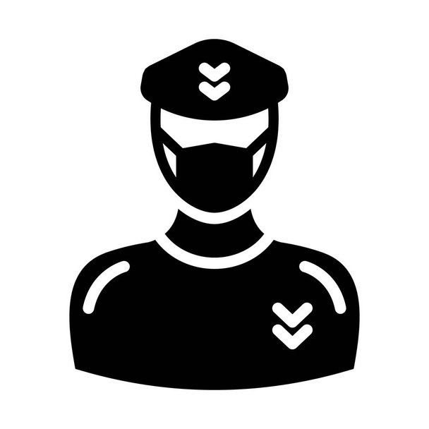 Sergente Indossare maschera Icona vettoriale che può facilmente modificare o modificare - Vettoriali, immagini