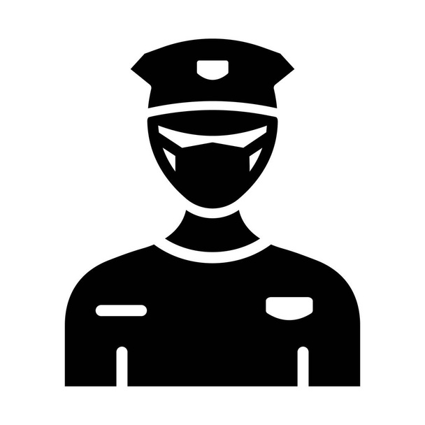 Φορώντας μάσκα οδηγού Εικονίδιο διάνυσμα το οποίο μπορεί εύκολα να τροποποιήσει ή να επεξεργαστεί - Διάνυσμα, εικόνα