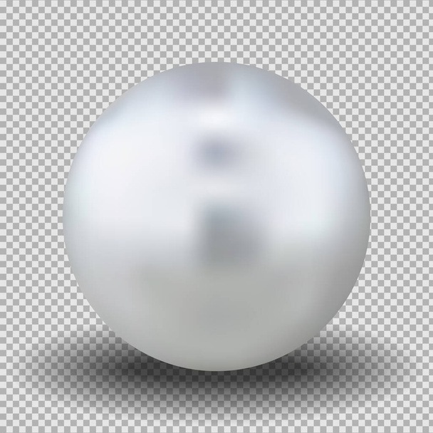 Perla blanca realista. Bola 3D sobre fondo transparente. Objeto vectorial aislado. EPS 10 - Vector, imagen