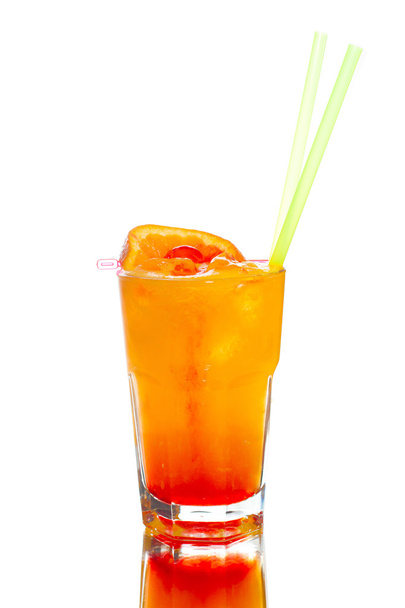 Colored cocktail on white background - Foto, afbeelding
