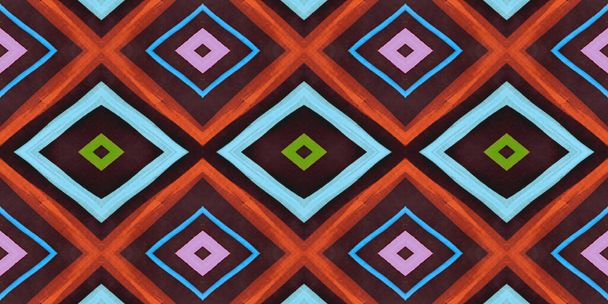 Seamless Diamond Pattern. Painted Color Zigzags  - Photo, Image