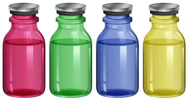 Quatro garrafas transparentes
 - Vetor, Imagem