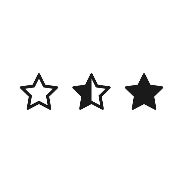 Csillag ikon készlet. Osztályzat csillagok szimbólum. 3 csillag elszigetelt fehér háttér vektor EPS10 - Vektor, kép
