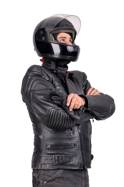 Bikerwith helmet - 写真・画像