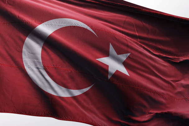 Flagge der Türkei gegen den Himmel. - Foto, Bild