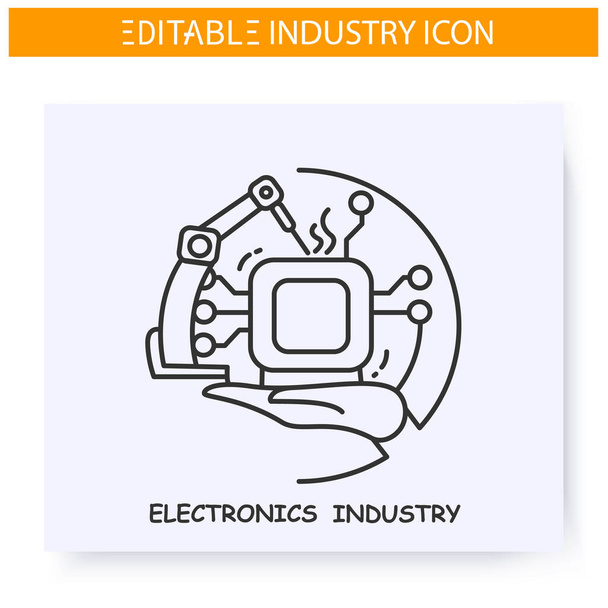 Elektronikai ipar vonal ikon. Szerkeszthető - Vektor, kép