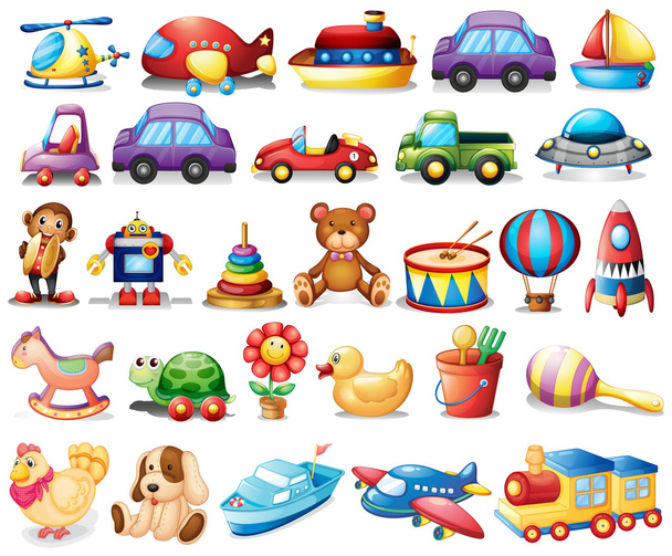 Collection of toys - Vector, Image