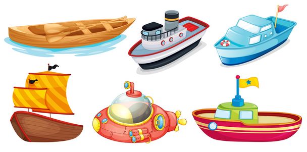 Different boat designs - Vector, Image
