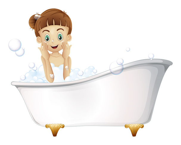 Kaunis tyttö kylvyssä
 - Vektori, kuva