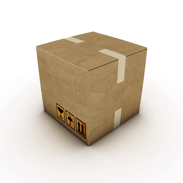cardboard box isolated on white background - Photo, Image