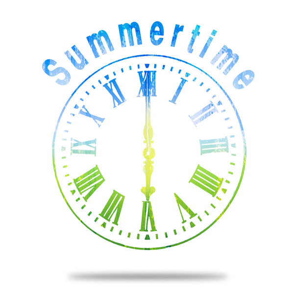 καλοκαίρι αφηρημένη ρολόι με καλοκαιρινά χρώματα - Φωτογραφία, εικόνα