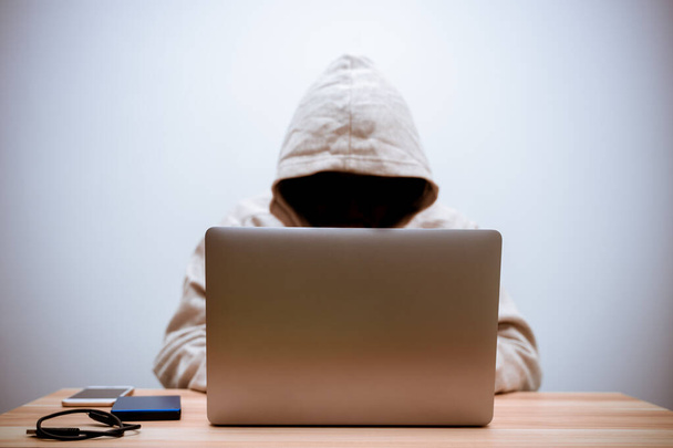 O Coringa das Sombras usa um laptop para roubar informações. - Foto, Imagem