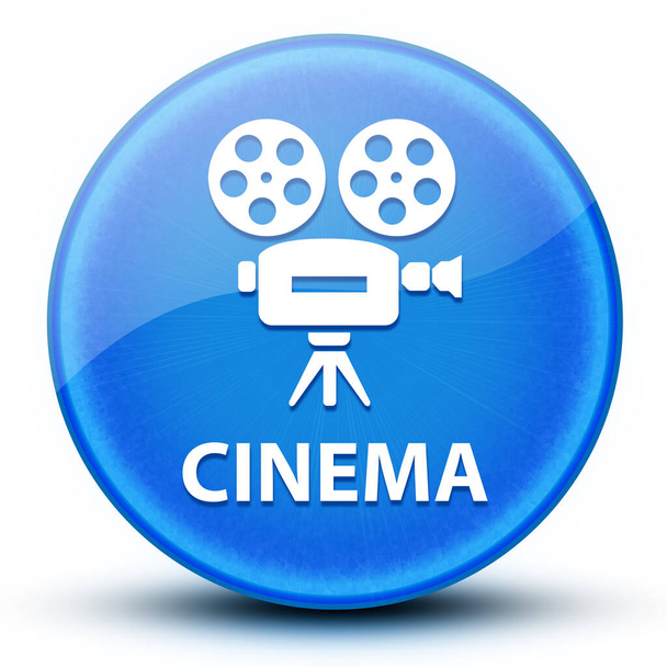 Κινηματογράφος eyeball γυαλιστερό μπλε στρογγυλό κουμπί αφηρημένη εικόνα - Φωτογραφία, εικόνα